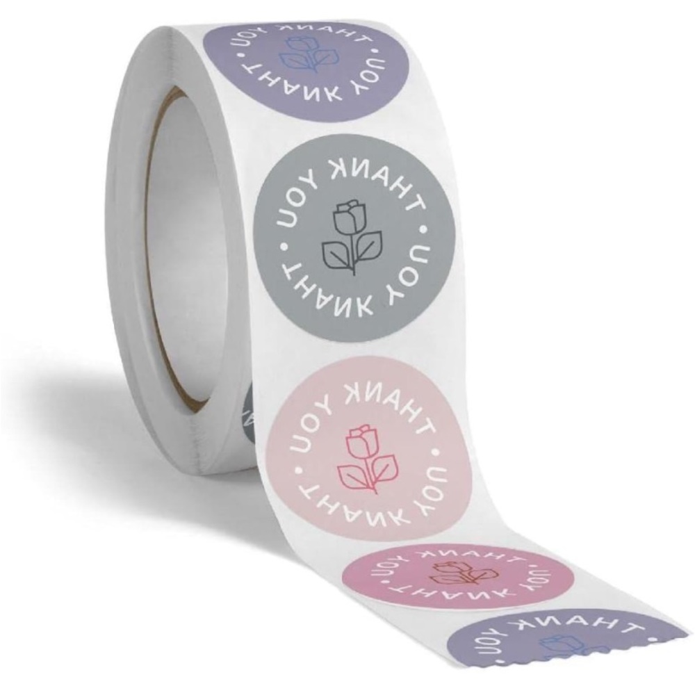 Roll of 500 pcs round self-adhesive Round Multicolor Thank You Stickers. - Picture 4 of 5